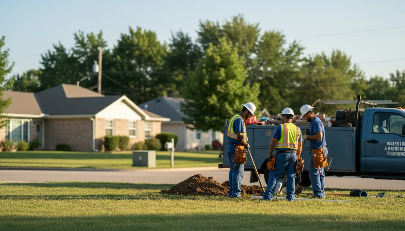 Residential water line and bathroom plumbing service in Denver, IN